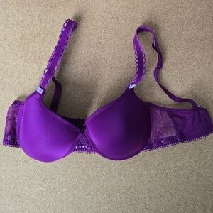 Passionata Chantelle Smooth Cup Underwire T-Shirt Bra With Lace Accent (fuchsia)
